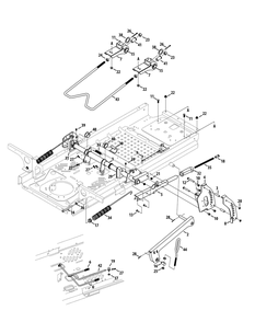Deck Lift Diagram and Parts List for Z-FORCESZ60 (17AIDGHD-17AIDGHD010)(2014) Cub Cadet Lawn Tractor